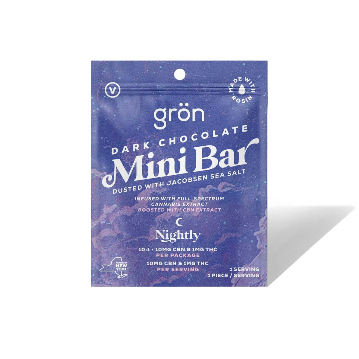 Grön 10:1  Dark Chocolate Mini Bar - Sleepy Indica - CBN/THC