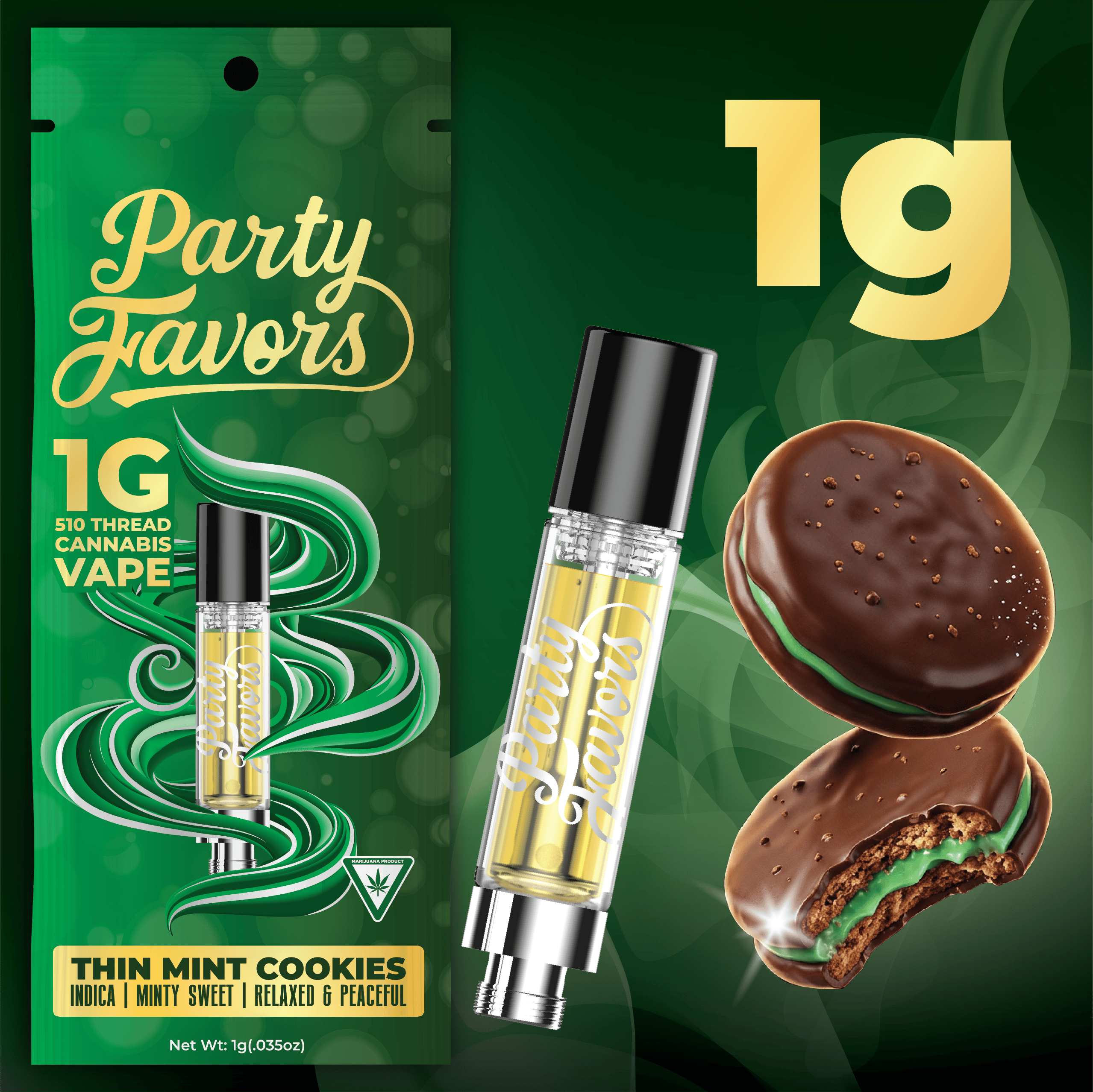 Party Favors - 1g Cart - Thin Mint Cookies
