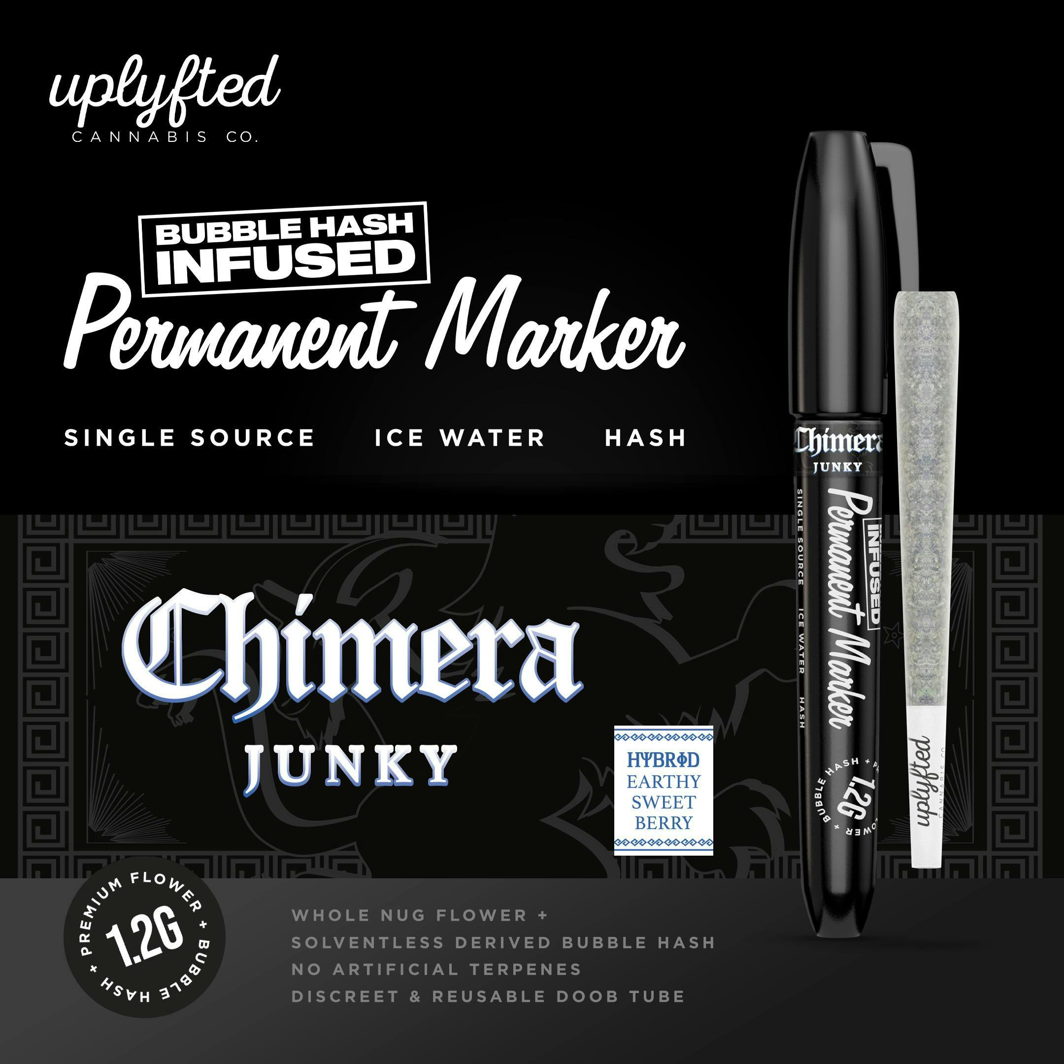 Uplyfted Cannabis Co. UPLYFTED | PERMANENT MARKER X CHIMERA JUNKY - BUBBLE HASH INFUSED PRE ROLL HYBRID — PRE_ROLLS