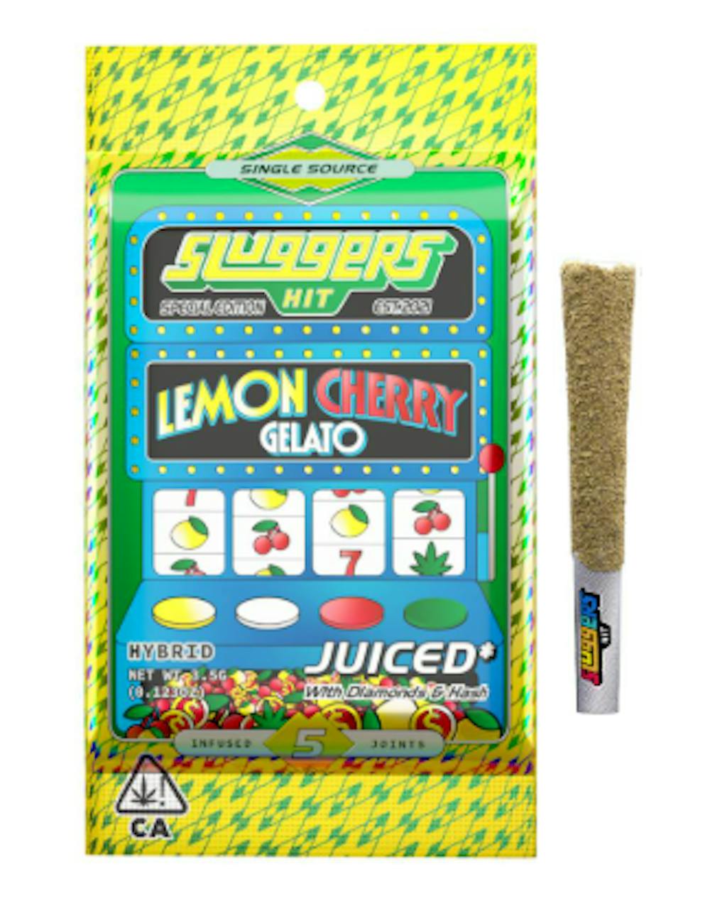 Product Infused Preroll | Lemon Cherry Gelato (H) | Juiced 5pk | Sluggers