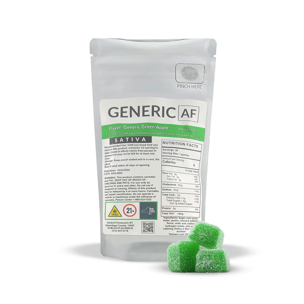Generic AF | Gummy | Green Apple | 100mg 20pk