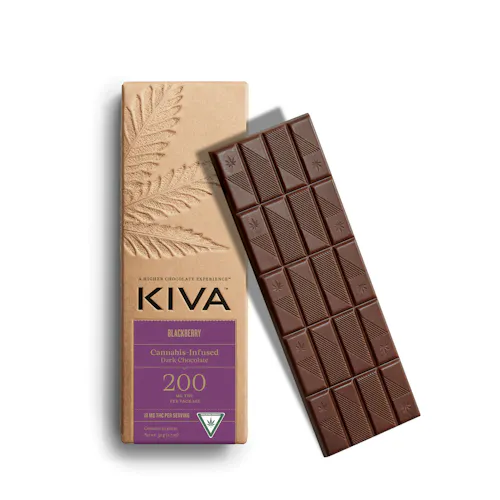 Kiva Blackberry Dark Chocolate Bar [20pk] (200mg THC)-active