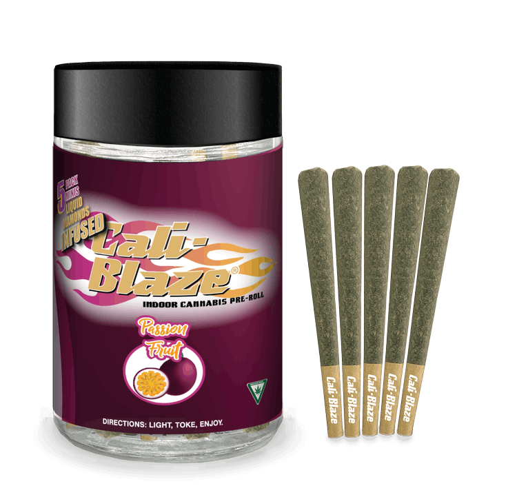 Cali-Blaze - 5-Pack .7g Infused Prerolls - Passion Fruit
