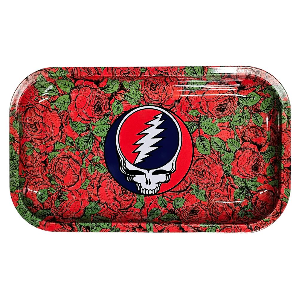 Blazy susan - metal rolling tray - grateful dead roses - medium