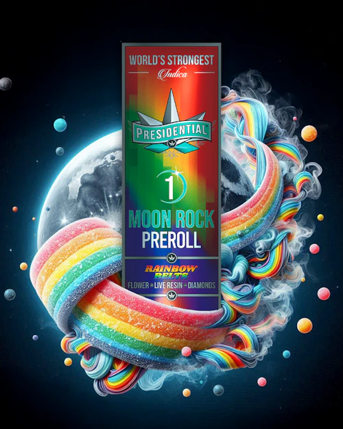 Presidential - 1g Moon Rock Infused Preroll - Rainbow Belts