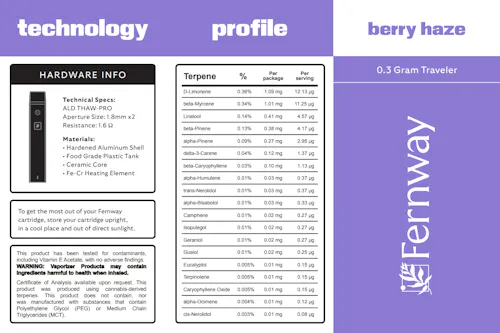 Fernway – Berry Haze Traveler Distillate Vape (I)-2