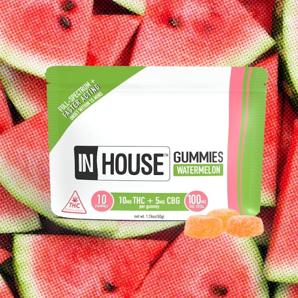Watermelon  2:1 (THC:CBG) - 100mg Fast-Acting Gummies - In House