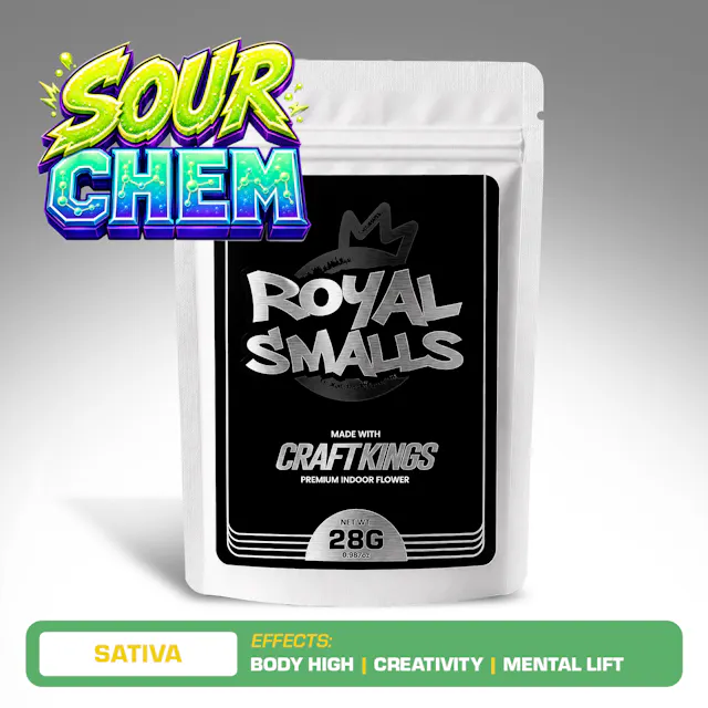 Craft Kings Royal Smalls Sour Chem 28g (sativa, small buds)