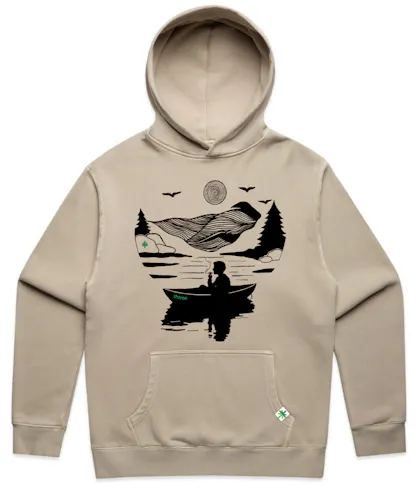 THTree Sweatshirt | Boat On Lake | XXL – Tan Faded-active