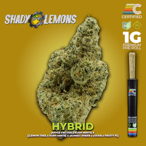 Certified Cultivators | Shady Lemons Pre Roll (SSU) | 1g | Hybrid-1