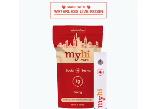 MyHi | Social Sativa Berry | Waterless Live Rosin Disposable | 1g-active
