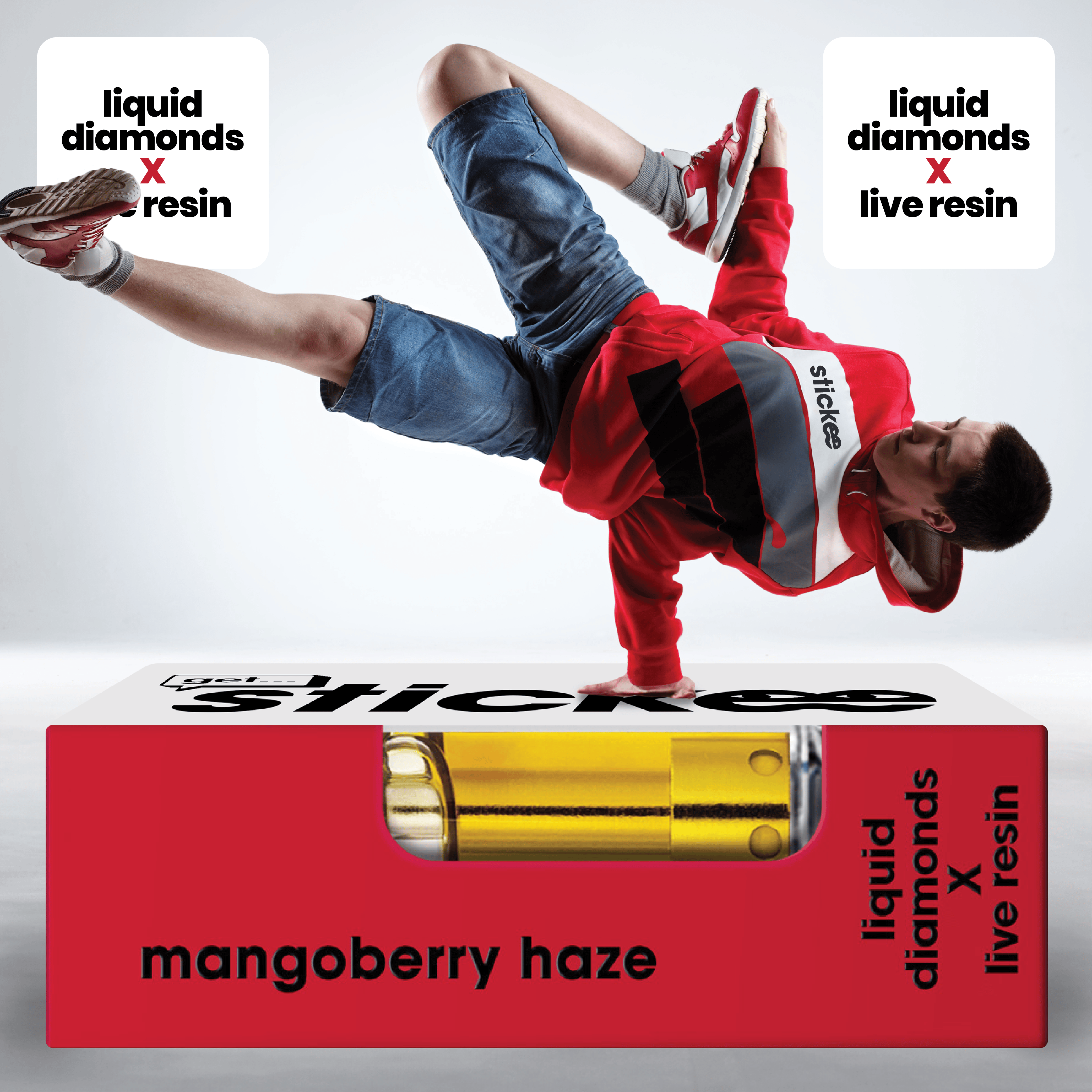 Product: STICKEE | Mangoberry Haze | 1G | Liquid Diamonds + Live Resin 510 Vape Cart