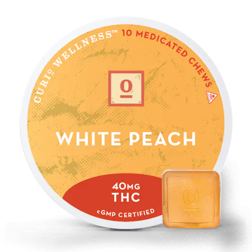 Curio 40mg White Peach Chews 0.4g/400mg-active