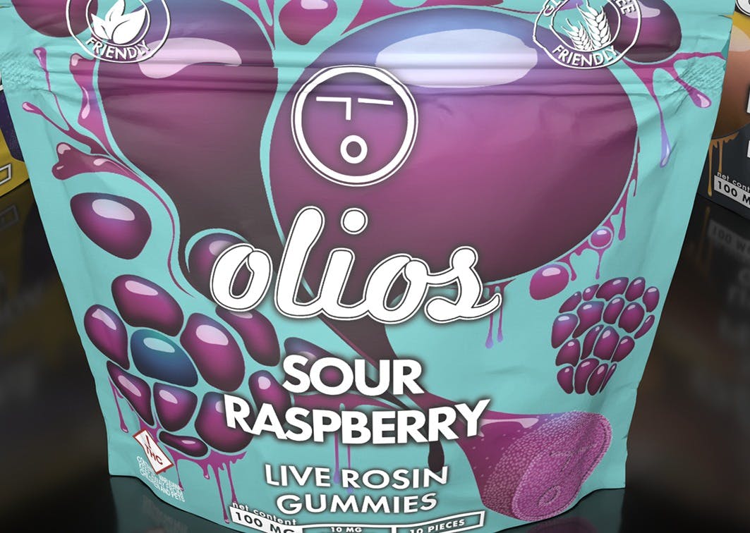 Product Olio - Sour Raspberry - 10pk - 100mg - Rosin Gummies