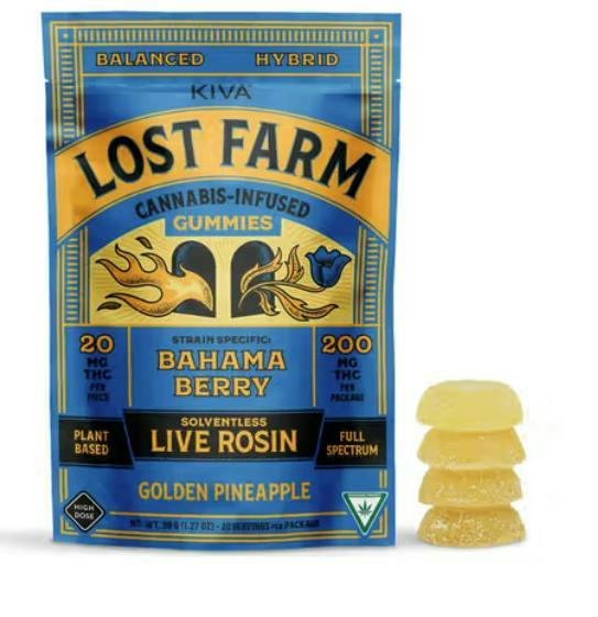 Golden Pineapple - Live Rosin Gummies 200MG by Lost Farm – Edibles at Gatsby Cannabis