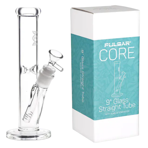 Pulsar | Glass + Pipes | CORE Straight Tube Glass Water Pipe | 9′ | 14mm F-active