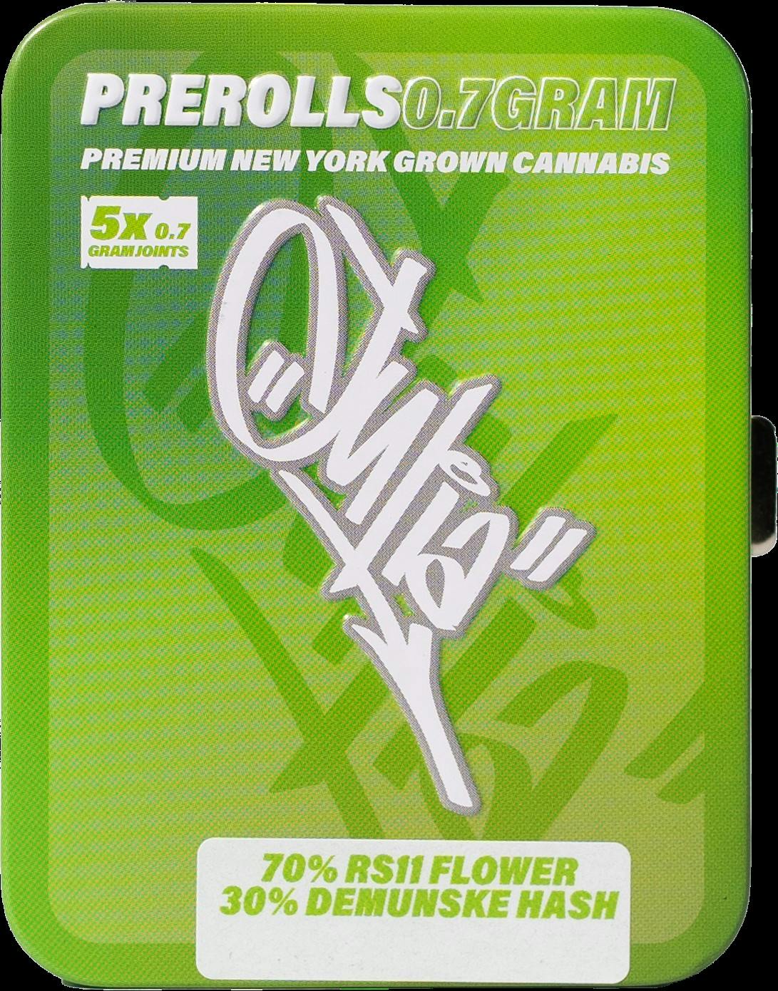 Julia | Infused Prerolls | Hash Infused | RS-11 X Demunske Hash | .7g | 5 Pack | 3.5g | Hybrid | THC 36.21% Julia
