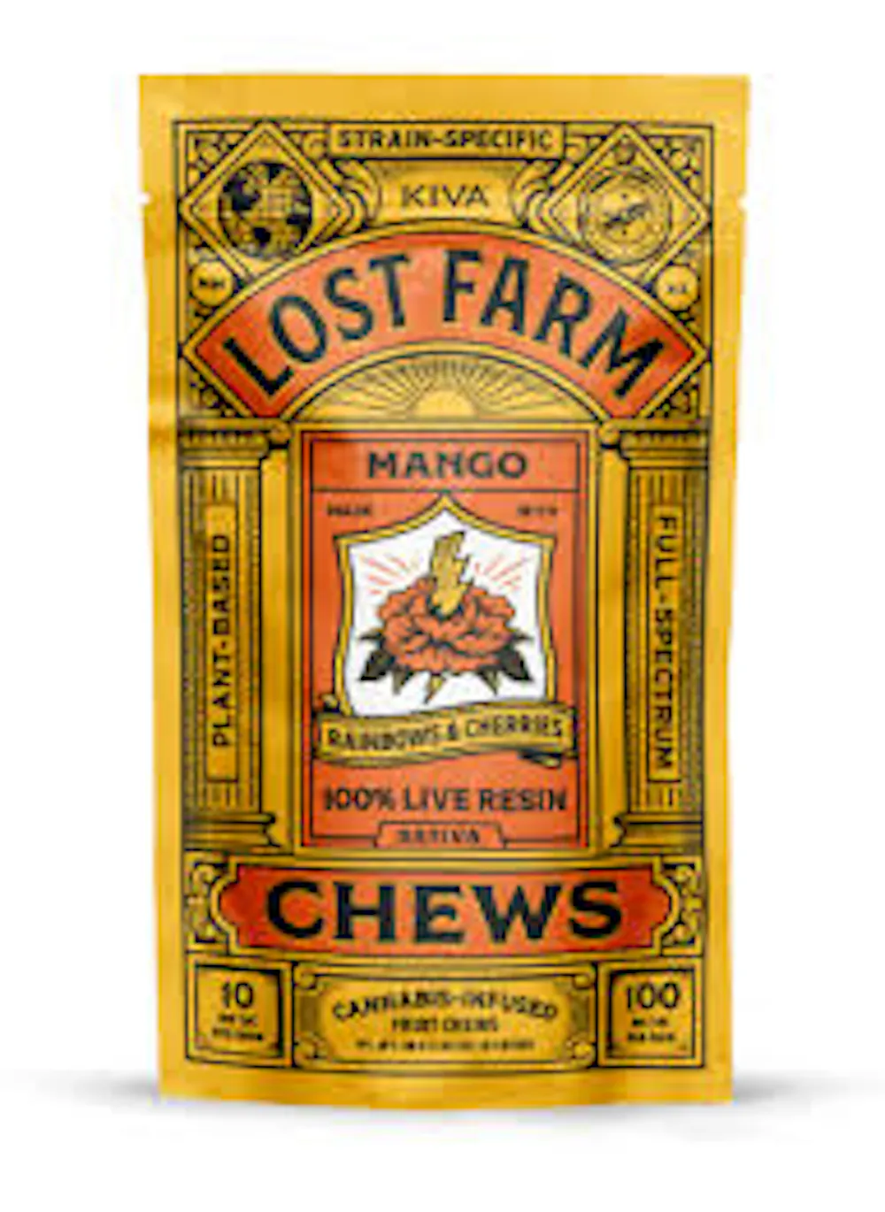 Product CL Kiva Lost Farm Live Resin Fruit Chews - Mango 100mg (10pk)