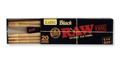 Product NC Raw Cones - Black 1 1/4 20pk