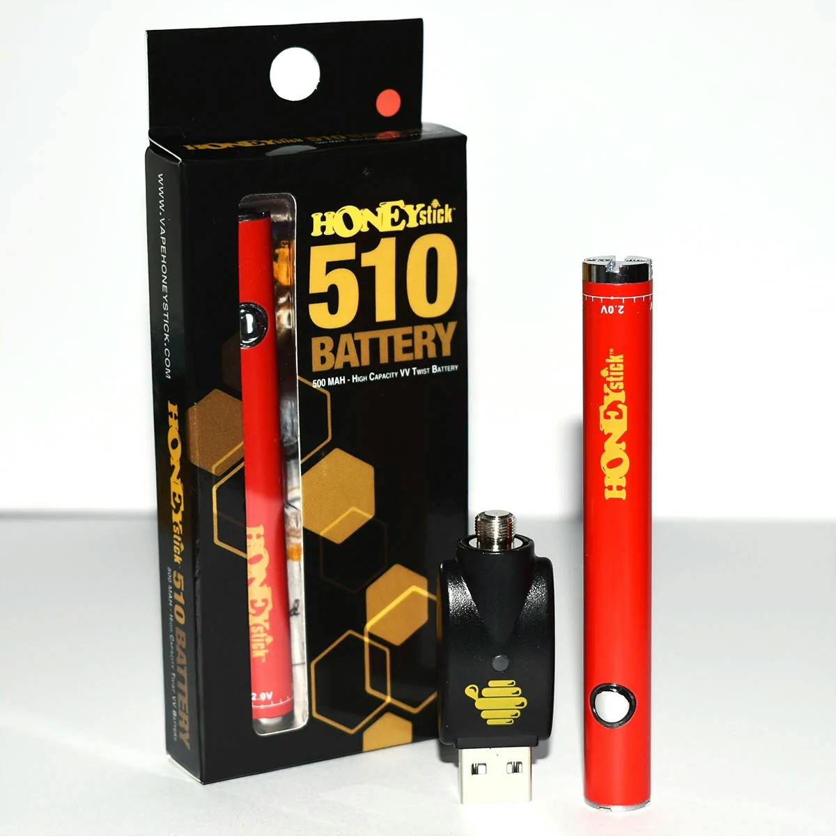 HoneyStick Twist 510 Vaporizer Battery - Red | Atlantic Cannabis (Water St)