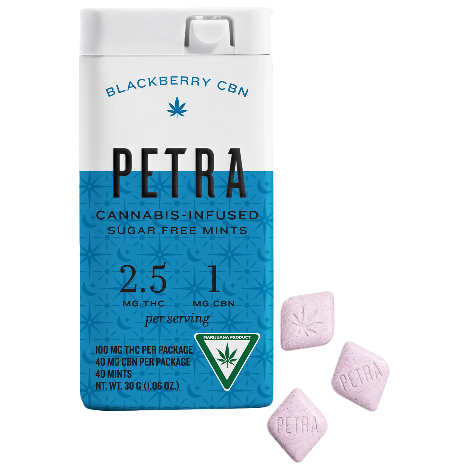 Petra | Blackberry CBN Mints | 2:1 THC:CBN | 100mg | LIV Cannabis