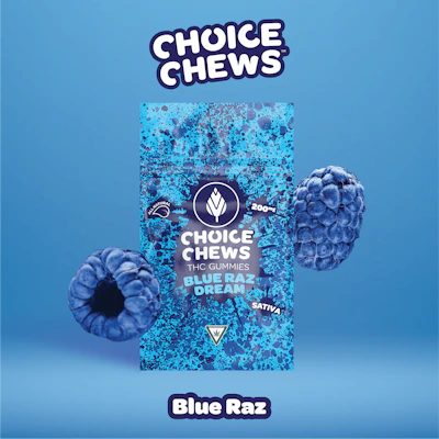 Choice Chews - 200mg Gummies - Blue Raz Dream (Sativa)