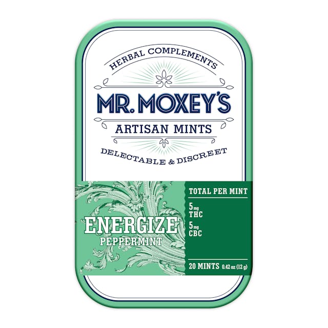 Find a dash of panache A stimulating blend of peppermint, rosemary, and green tea for a pep in your step. Added 5mg CBC · New 1:1 ratio for more pep in your step Naturally vegan and gluten-free 5mg THC & 5mg CBC per mint 20 mints | 100mg THC & 100mg CBC

