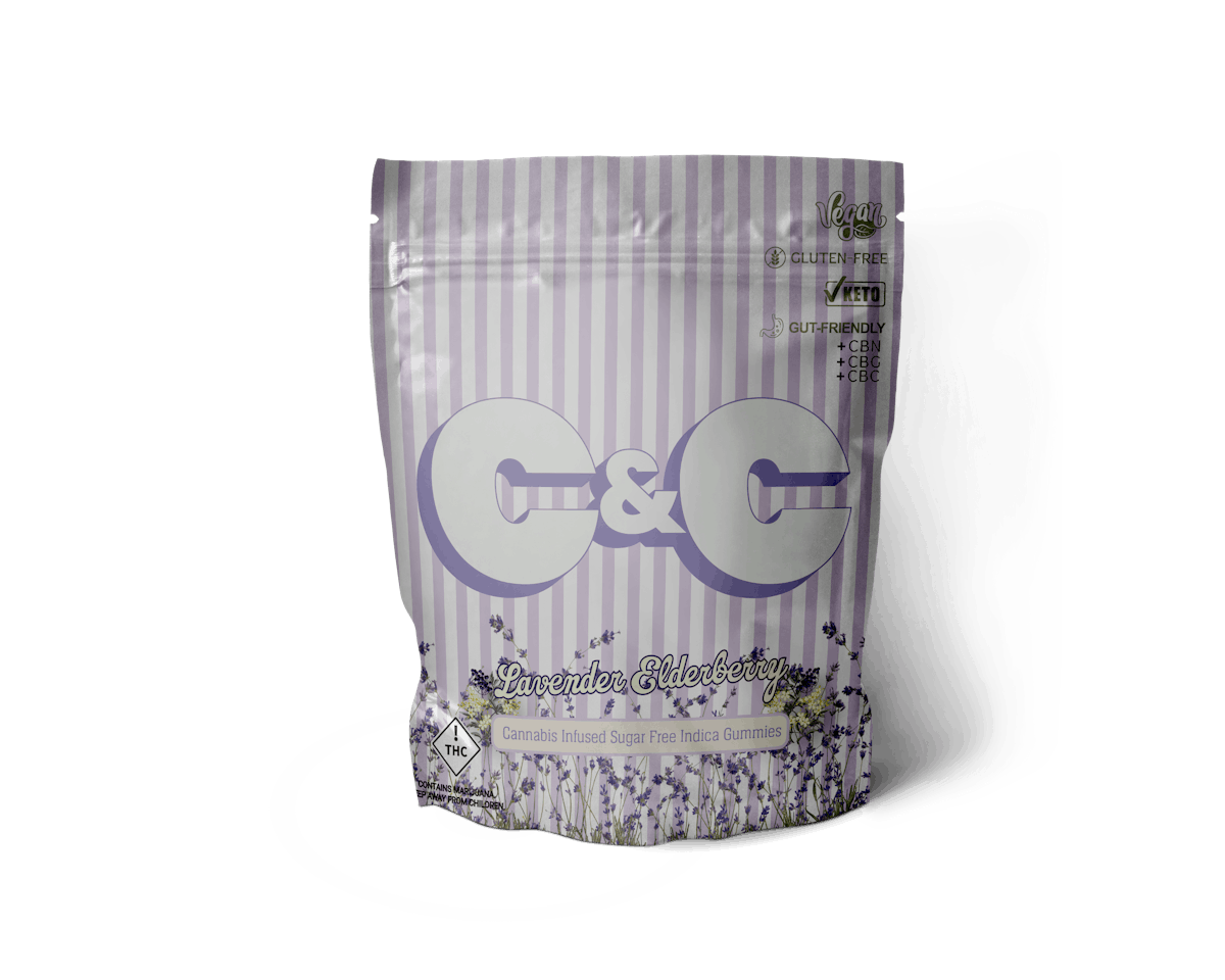 Lavender Elderberry Gummies w/CBN & CBG & CBC 10pk Edibles | Chew