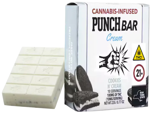 Cookies n Cream - THC Chocolate 10 Pack (92.13mg) - Planet Nugg