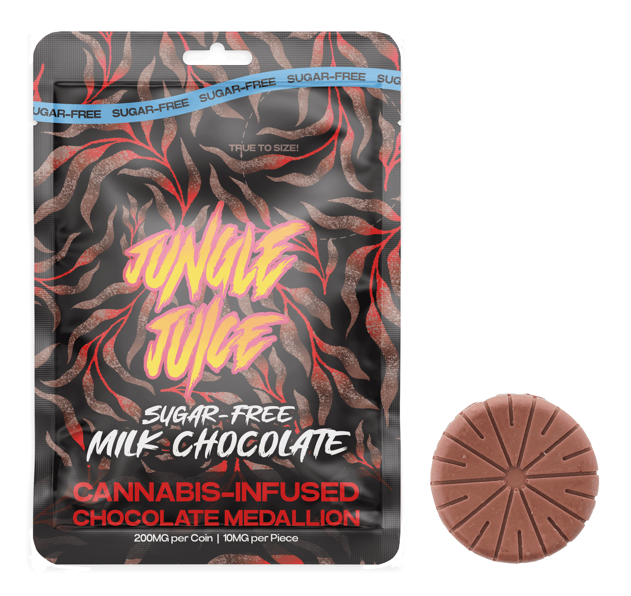 Product: JUNGLE JUICE | MEDALLION - MILK CHOCOLATE | 200MG
