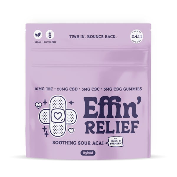 Soothing Sour Acai 2:4:1:1 (THC:CBD:CBC:CBG) - 100mg Soft Chews - Effin' Edibles
