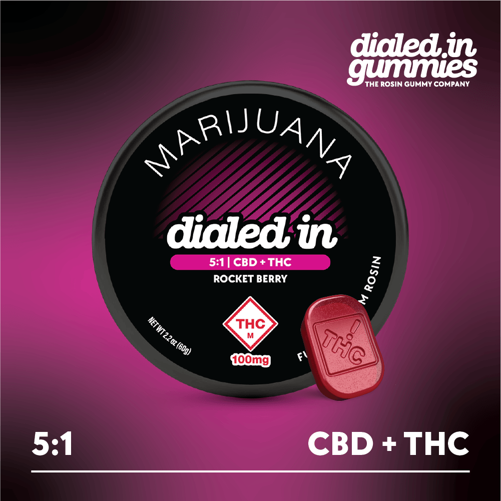 Dialed In Rocketberry Relax 5:1 CBD/THC Gummies