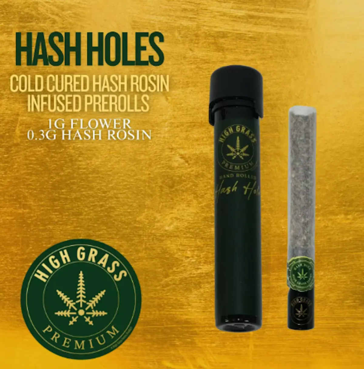 High Grass Apple Fritter 1g Cold Cured Hash Rosin Infused Preroll 1.3g ...