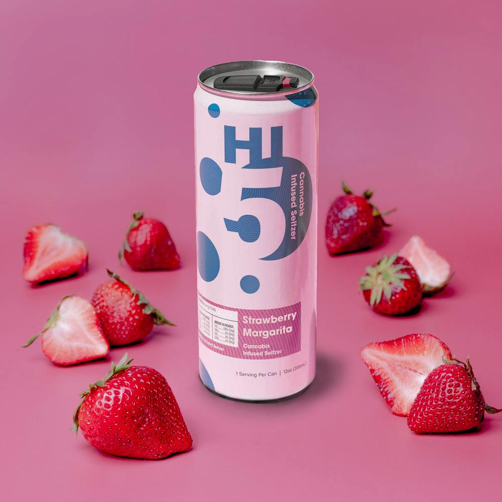 Hi5 Seltzer - 5 mg THC - Strawberry Margarita (TAX INCLUDED)