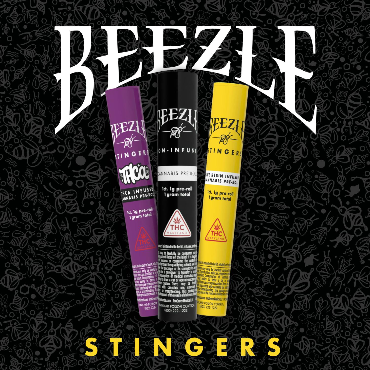 Beezle: Stingers | Super Lemon OG | Rosin Infused Pre-Roll | 1g | Viola x  Far & Dotter