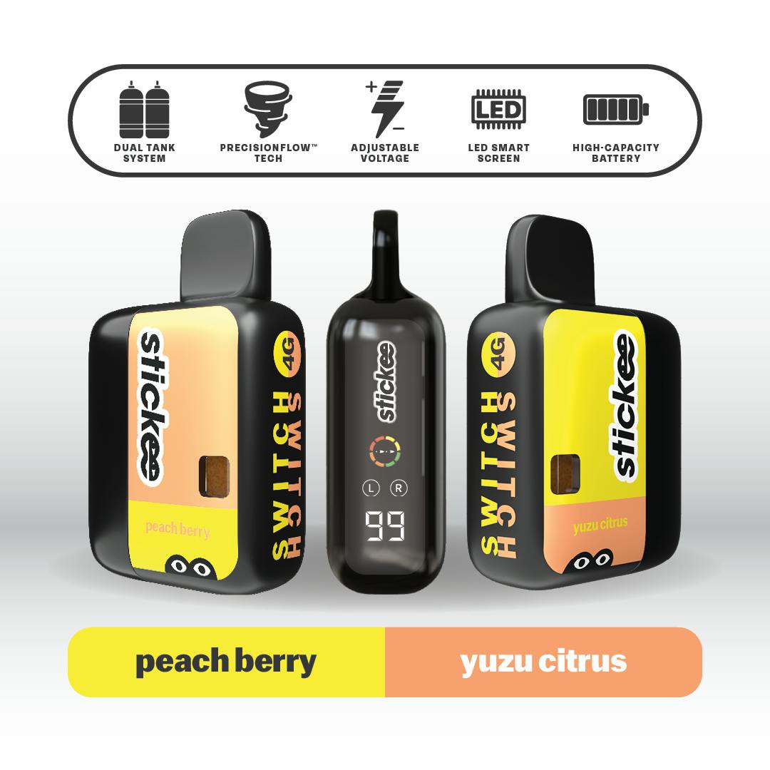 Stickee 4G Switch | Peach Berry + Yuzu Citrus | Live Resin x Diamonds