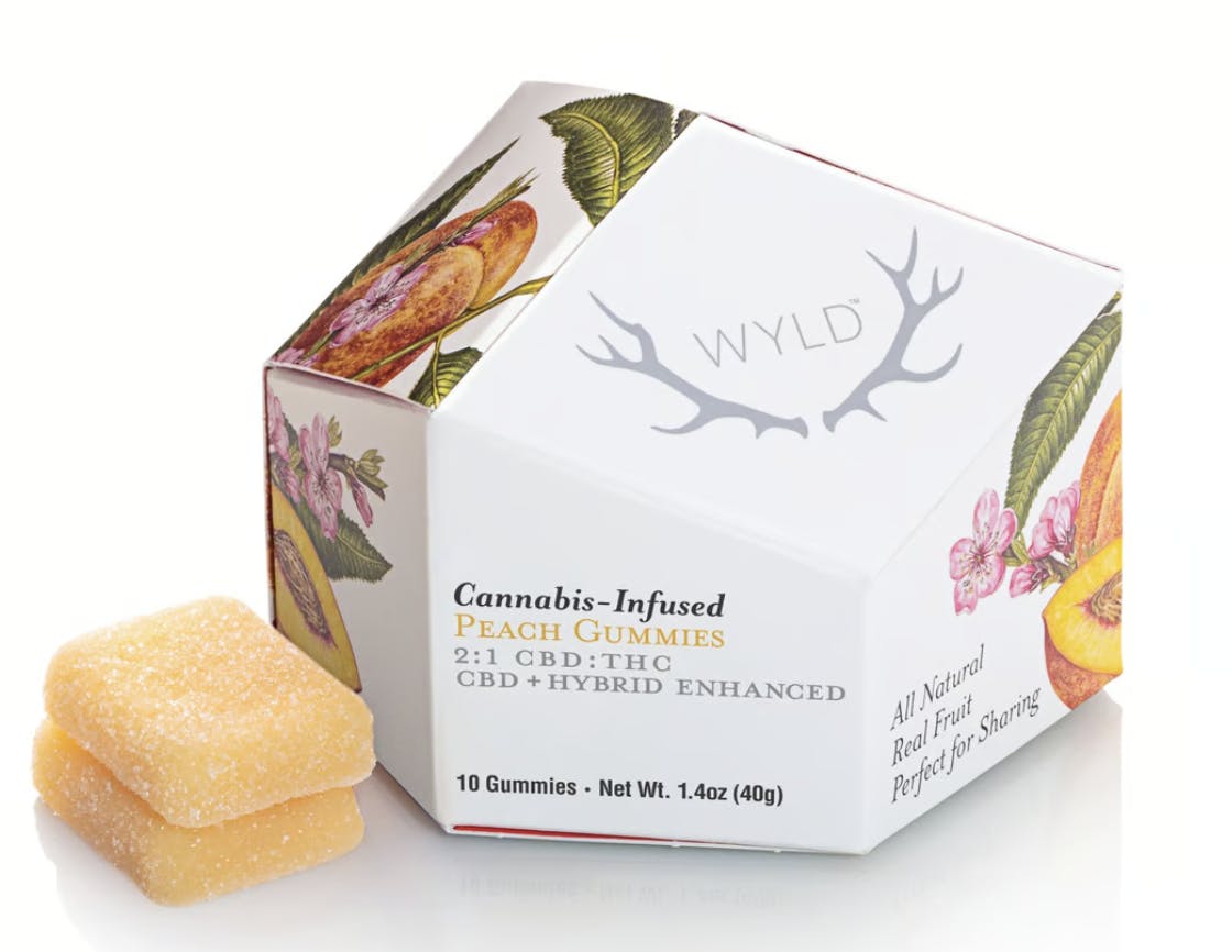 Wyld Peach Gummies- 50mg THC : 100mg CBD