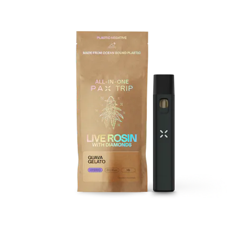 PAX Guava Gelato All In One Live Rosin Disposable Vape Pen 1000mg-active