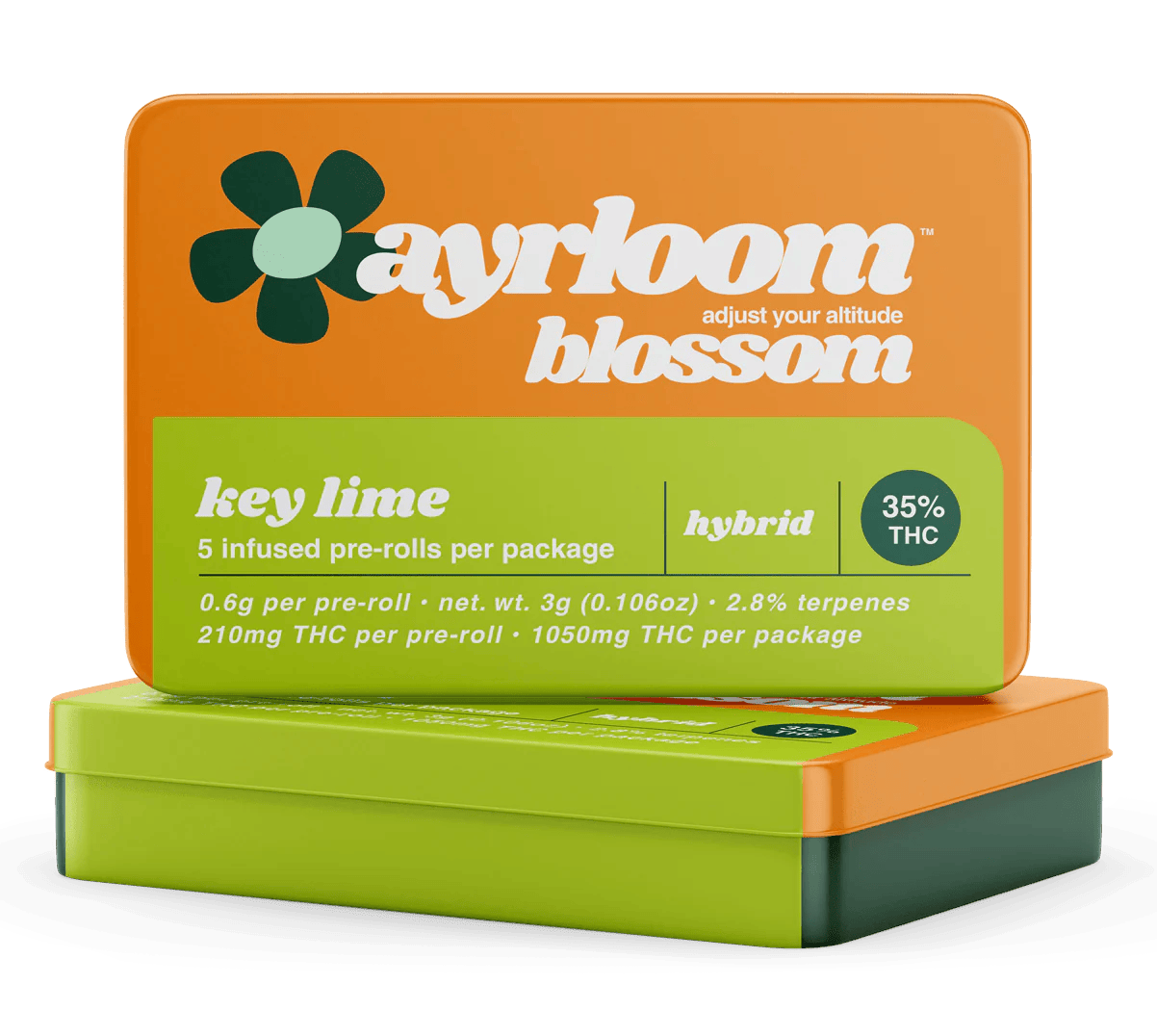 Ayrloom - 5 Pack .6g Infused Prerolls - Key Lime