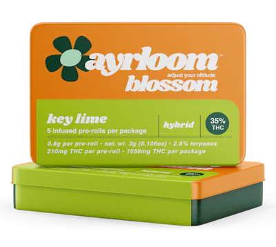 Ayrloom - 5 Pack .6g Infused Prerolls - Key Lime