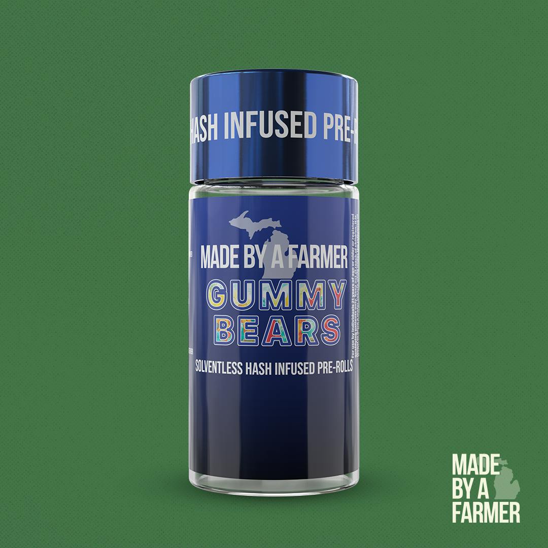 Made By A Farmer - 3-Pack .5g Bubble Hash Infused Prerolls - Gummy Bearz