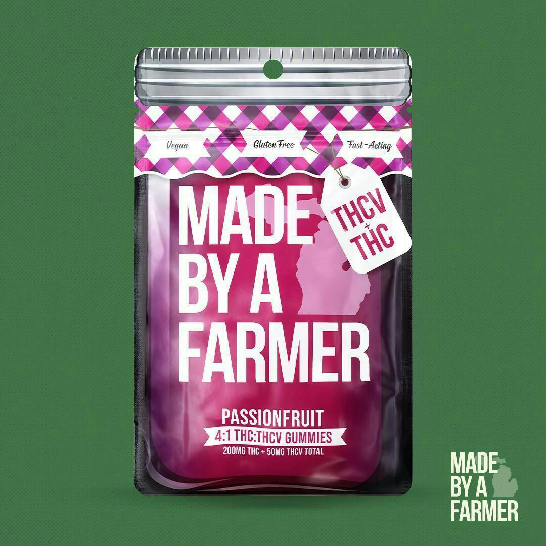 Made By A Farmer - 200mg THC : 200mg THCV Gummies - Passionfruit