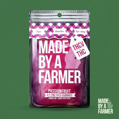 Made By A Farmer - 200mg THC : 200mg THCV Gummies - Passionfruit