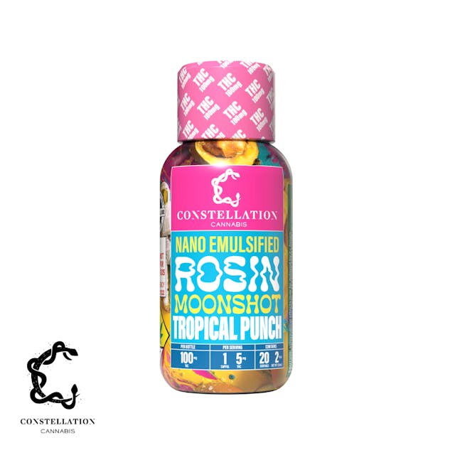 Experience the future of cannabis consumption with Moonshot, the groundbreaking single source hash rosin nano emulsified beverage. Crafted with precision and care, we handle every step of the process from cultivation to extraction, processing, and bottling to deliver an unparalleled customer experience. 

Our revolutionary nano emulsion technology breaks down cannabinoid molecules to 100 nanometers or less, enabling rapid absorption into your bloodstream within minutes. Prepare for a high that will redefine your expectations. Unlock a new level of enjoyment with Moonshot.