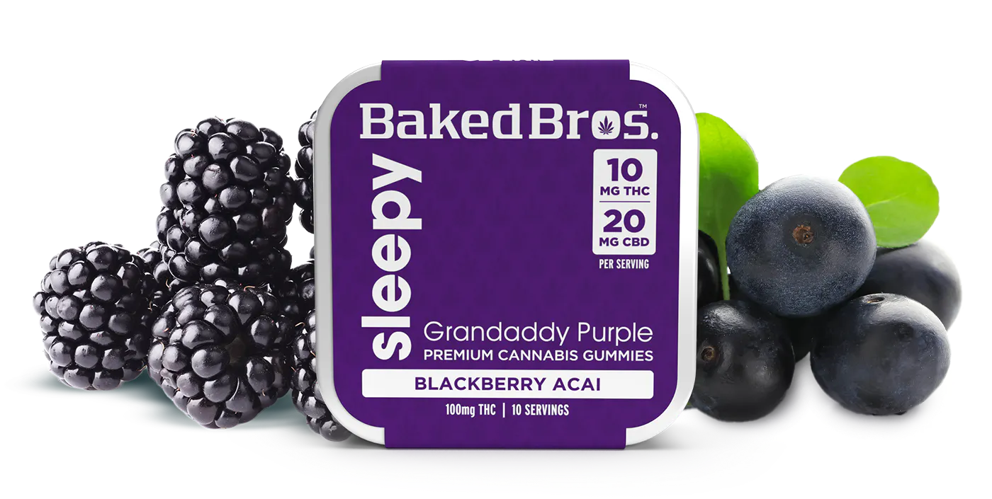 Baked Bros Sleepy Blackberry Acai 1:2 (100mg THC : 200mg CBD