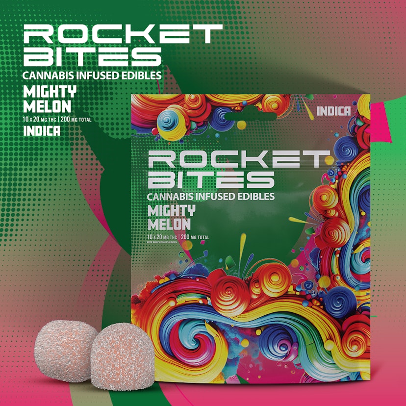 Rocket Bites - 200mg Edible Gummies - Mighty Melon