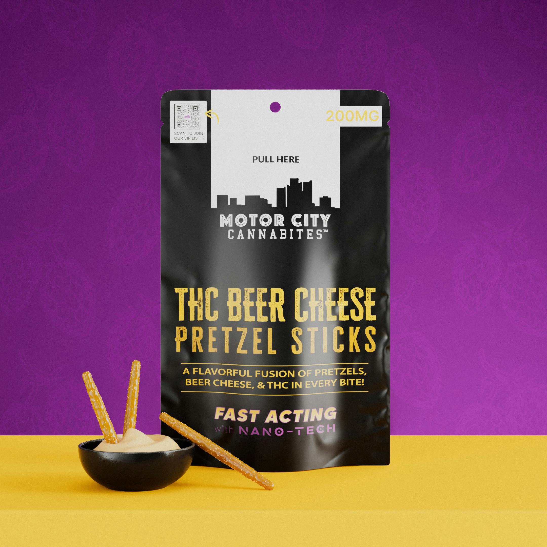 Motor City Cannabites - Pretzel Sticks - (200mg) - **BEER CHEESE** (3/$23)