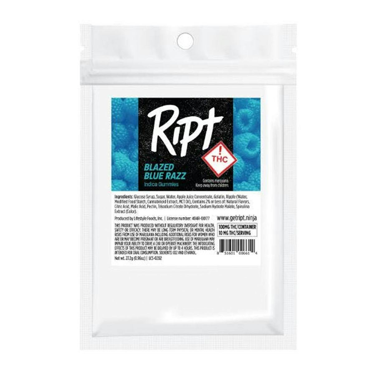 Photo of Ript | Gummies | Blazed Blue Razz (Indica)