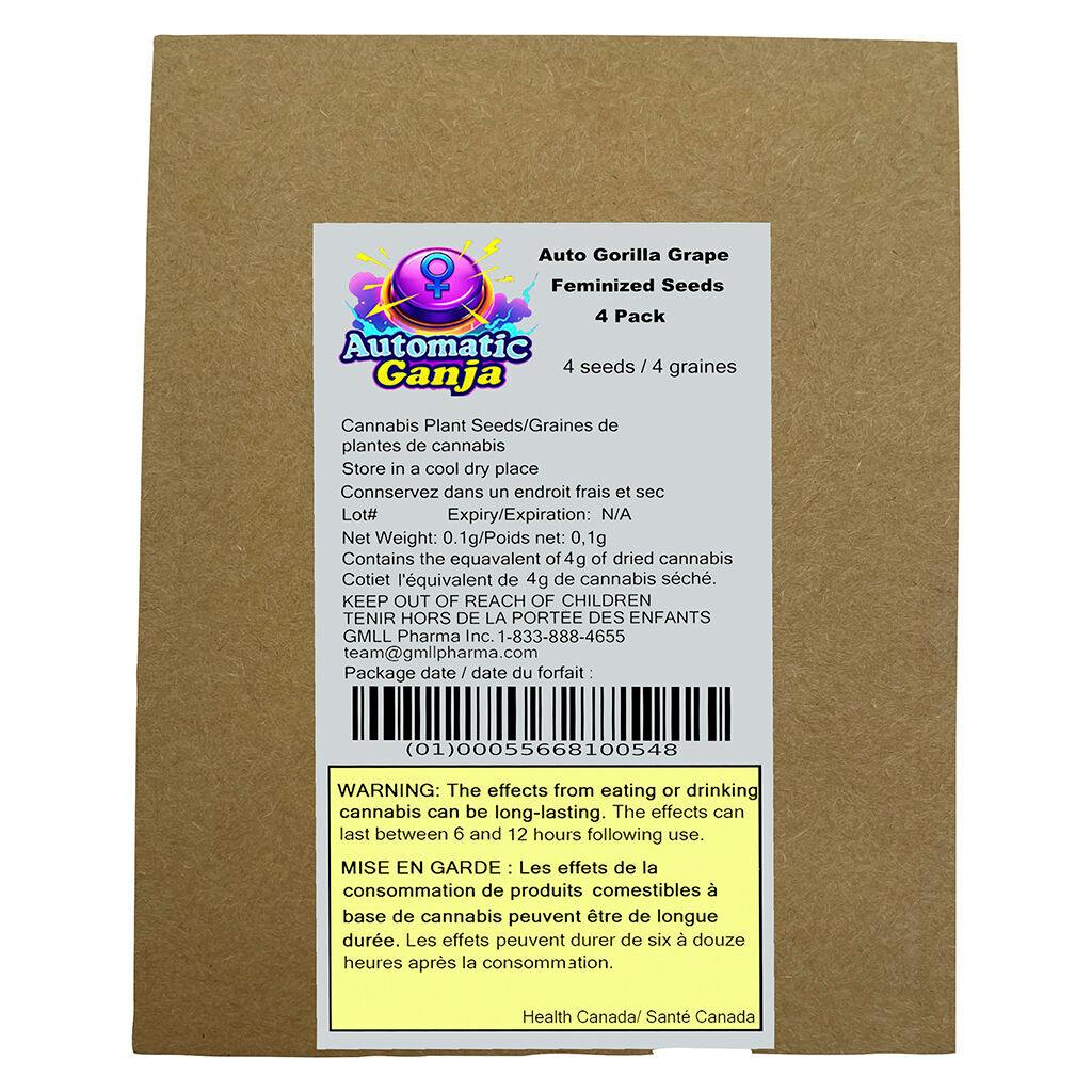 Automatic ganja - auto gorilla grape femilized seeds - 4 pack