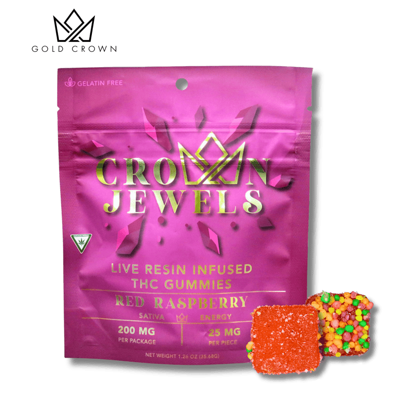 Gold Crown 200mg Crown Jewels Gummies Red Raspberry